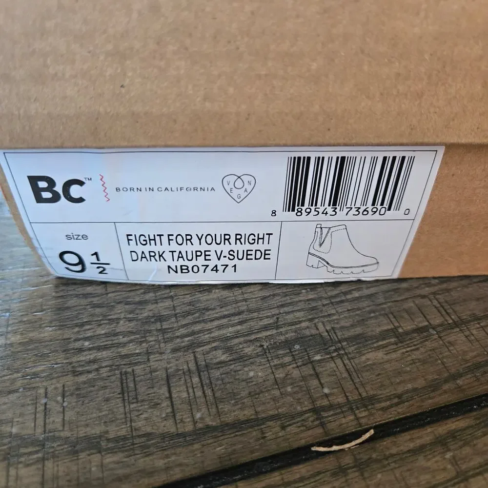 BC Footwear Fight for Your Right Ankle Boot Size 9.5 NWB